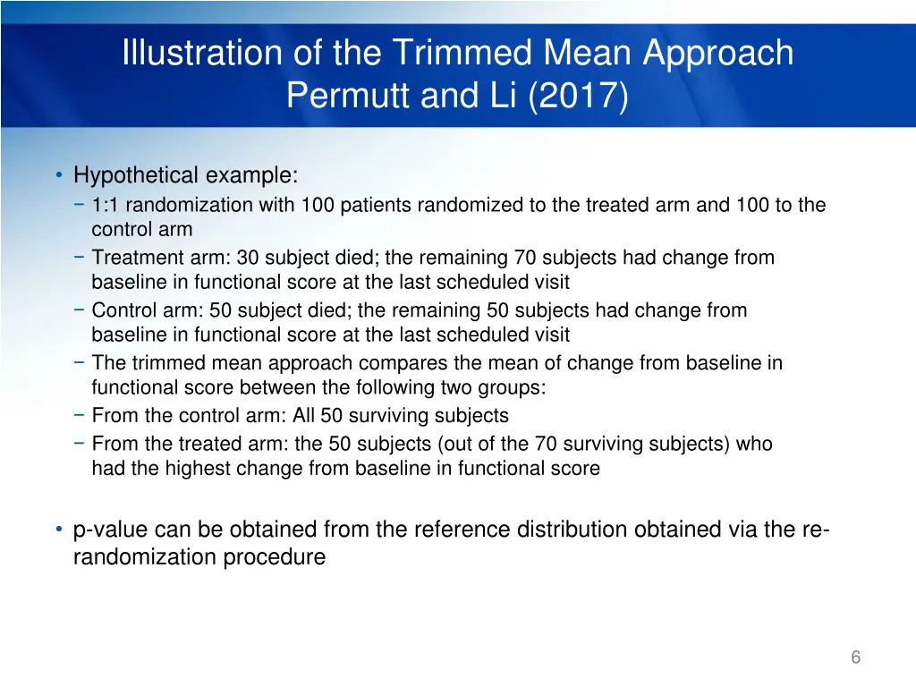 illustration of the trimmed mean approach permutt