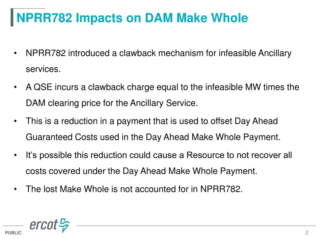 nprr782 impacts on dam make whole