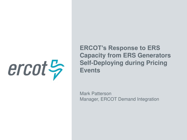 ercot s response to ers capacity from