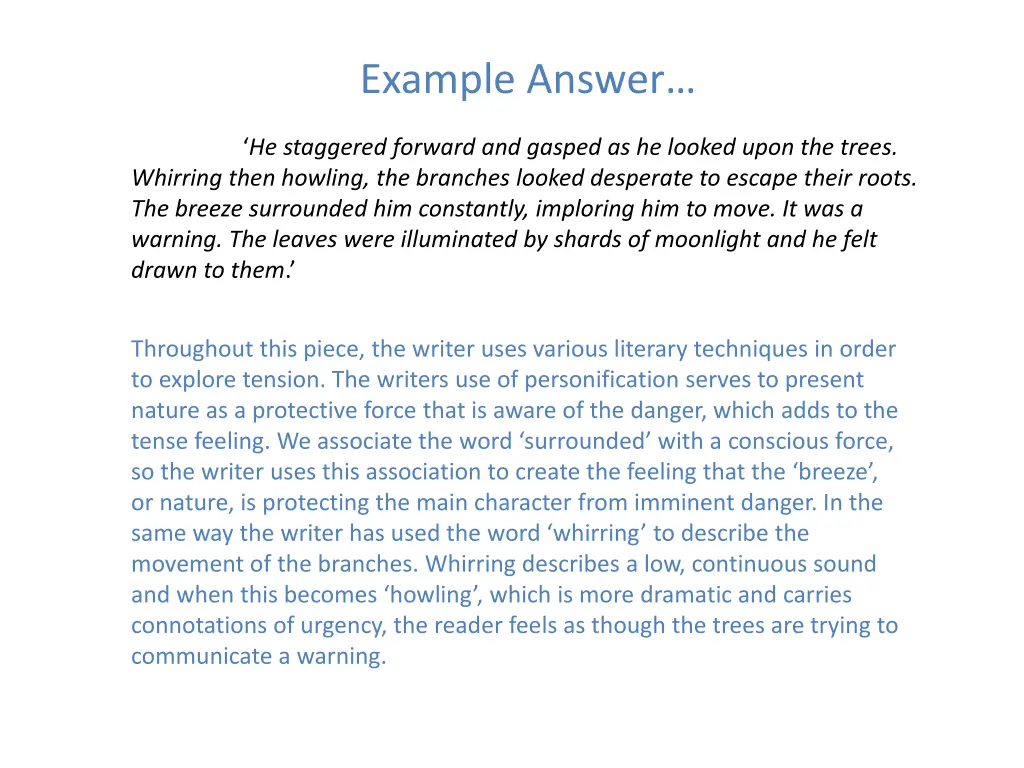 example answer
