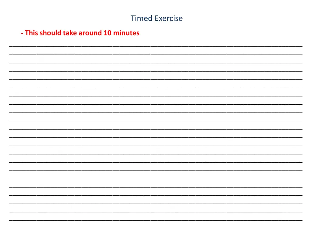timed exercise