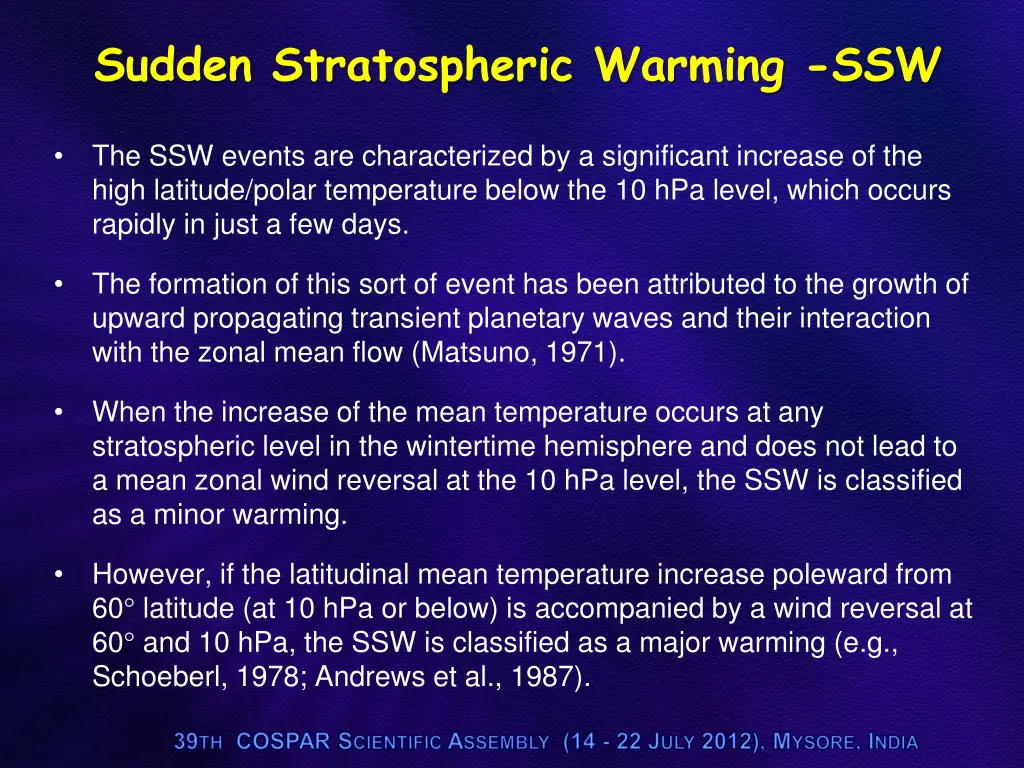 sudden stratospheric warming ssw