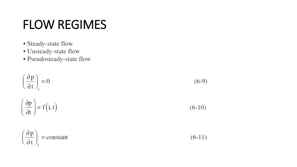 flow regimes flow regimes