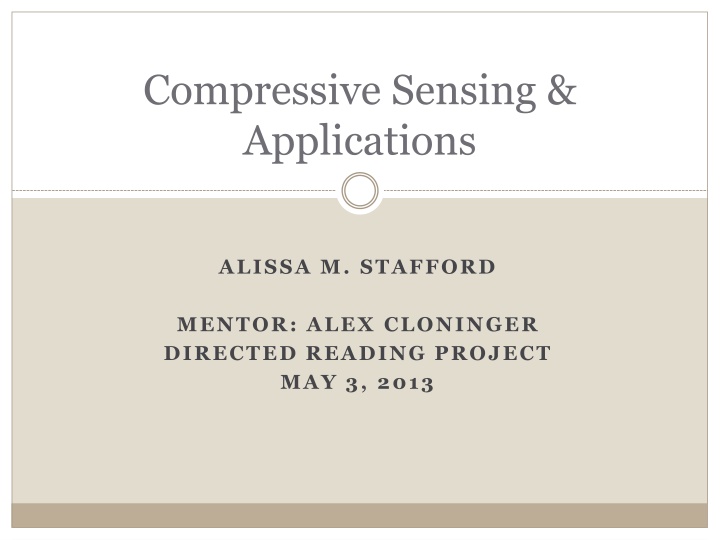 compressive sensing applications