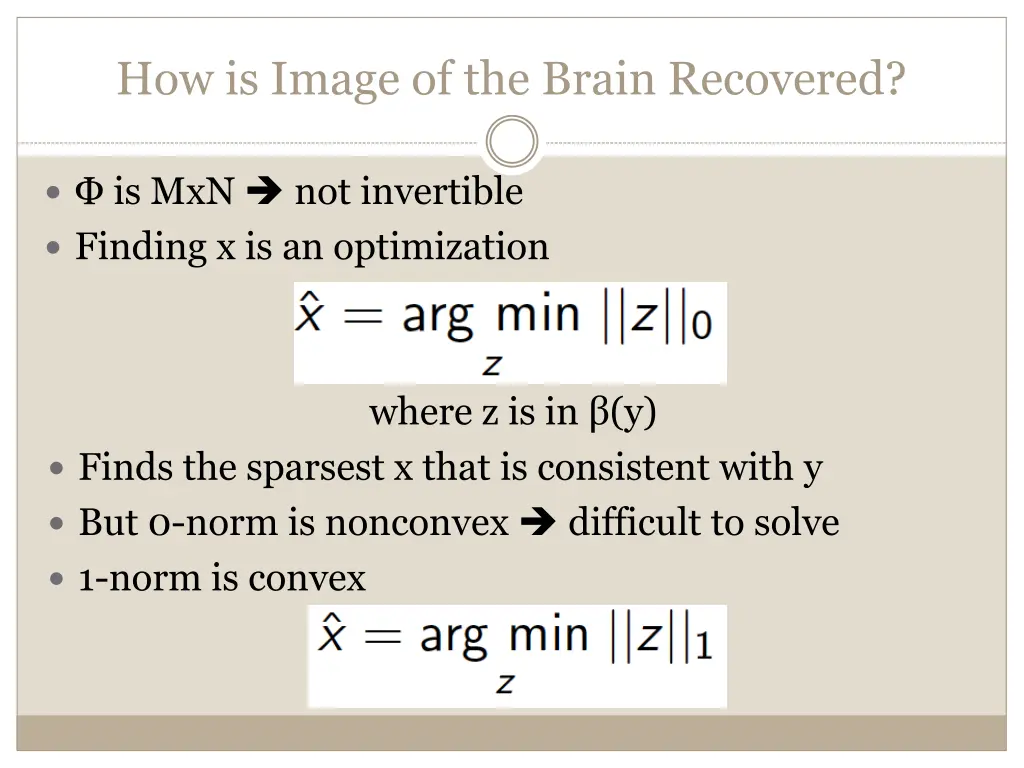 how is image of the brain recovered