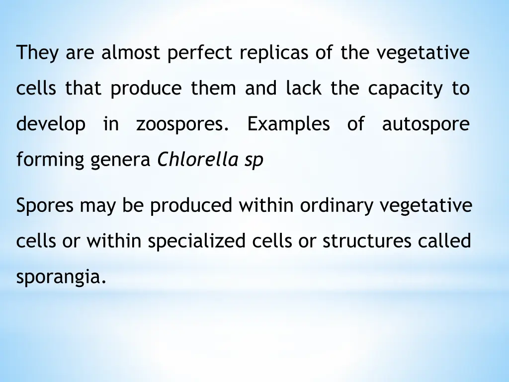 they are almost perfect replicas of the vegetative