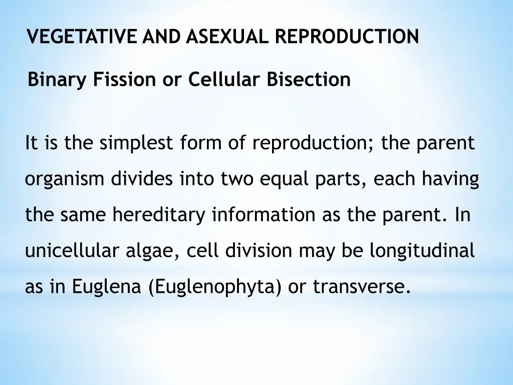 vegetative and asexual reproduction