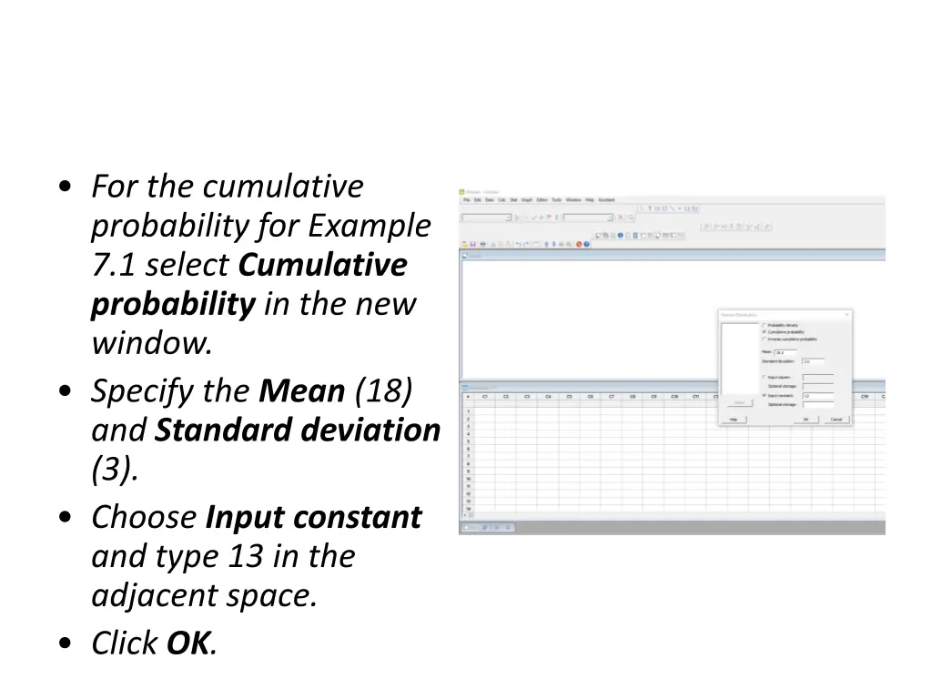 for the cumulative probability for example