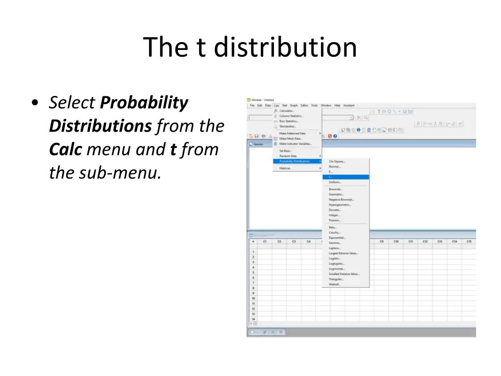 the t distribution