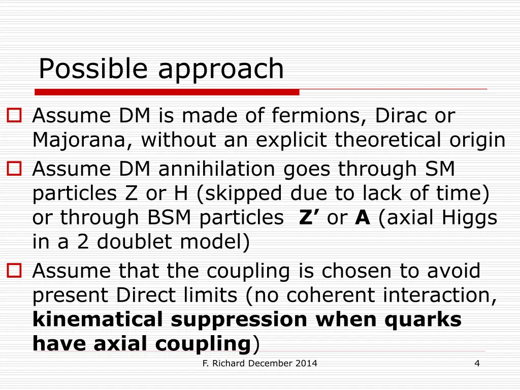 possible approach