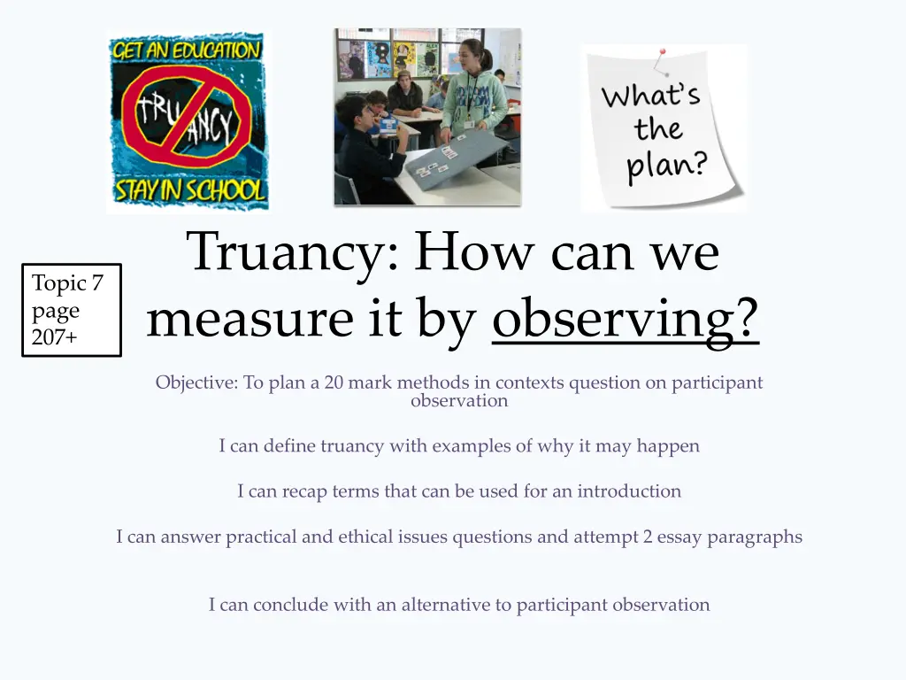 truancy how can we measure it by observing