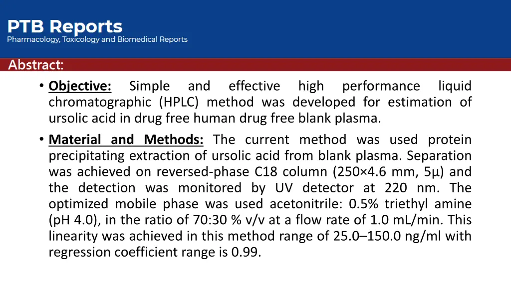 objective chromatographic hplc method