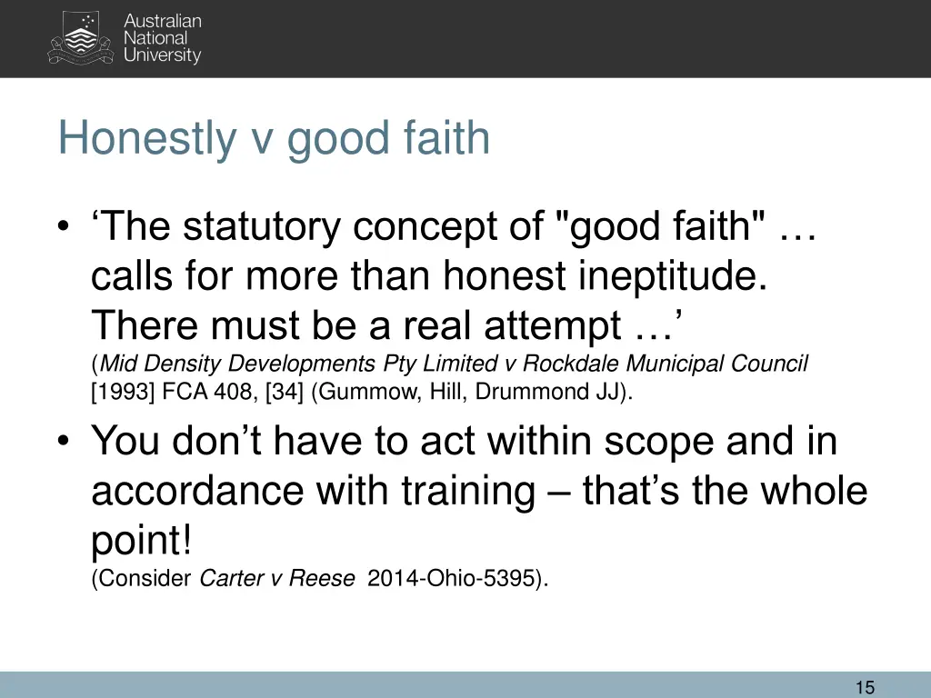 honestly v good faith