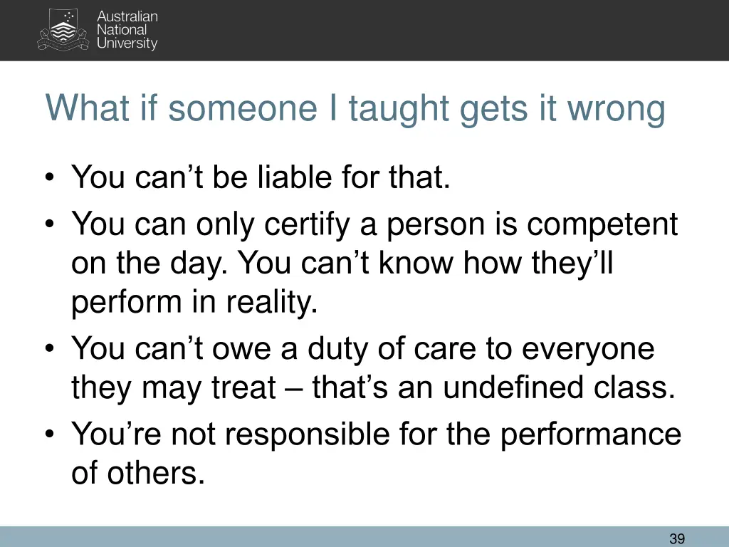 what if someone i taught gets it wrong