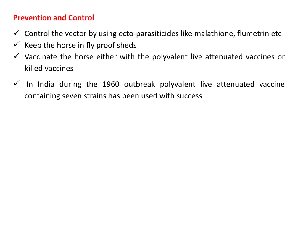 prevention and control