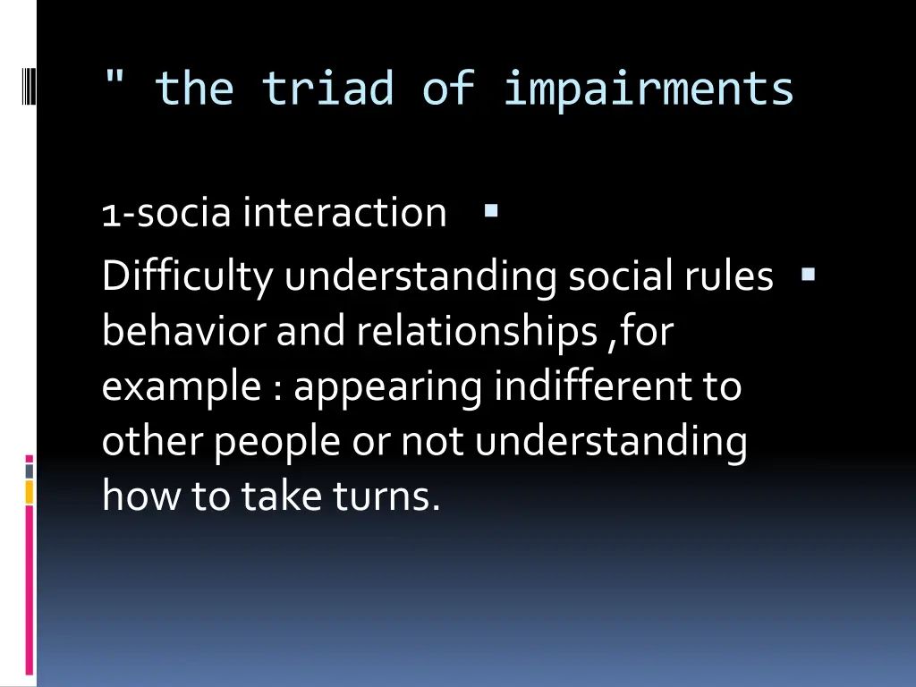 the triad of impairments