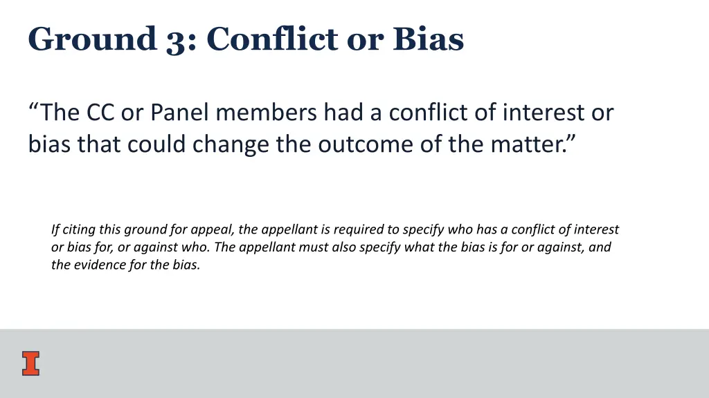 ground 3 conflict or bias