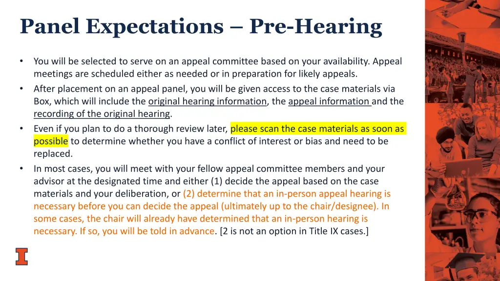 panel expectations pre hearing