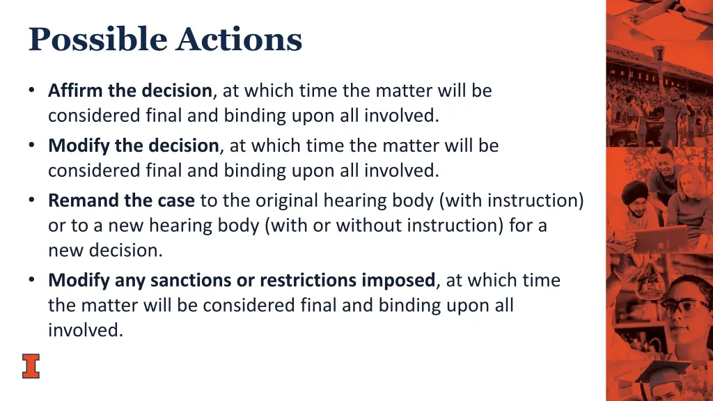 possible actions
