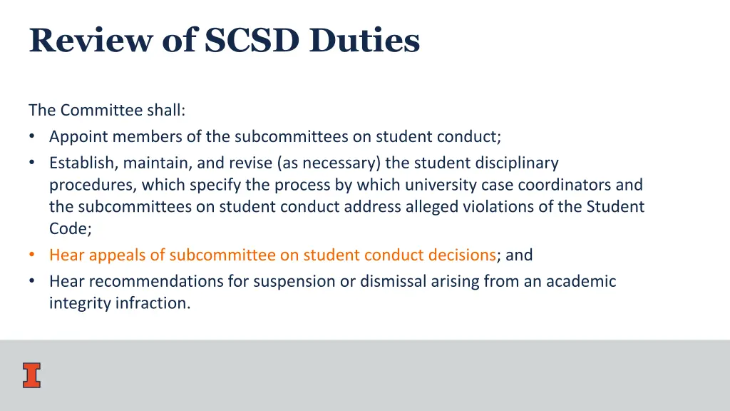 review of scsd duties