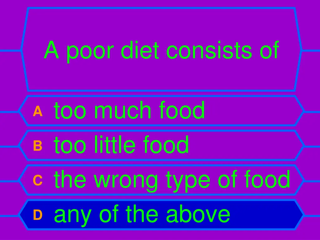 a poor diet consists of 1