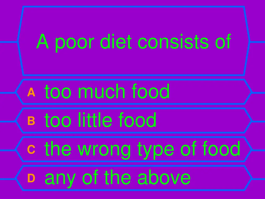 a poor diet consists of
