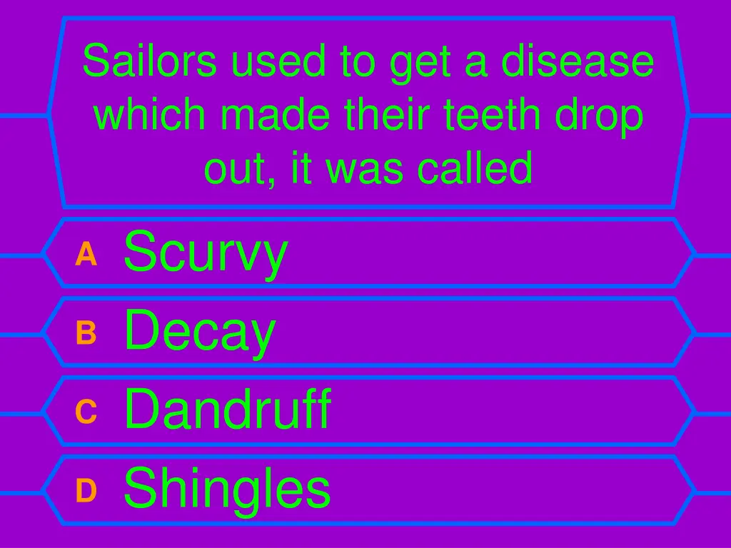 sailors used to get a disease which made their