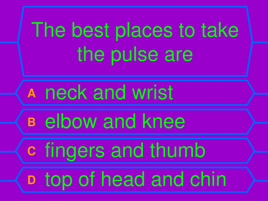 the best places to take the pulse are