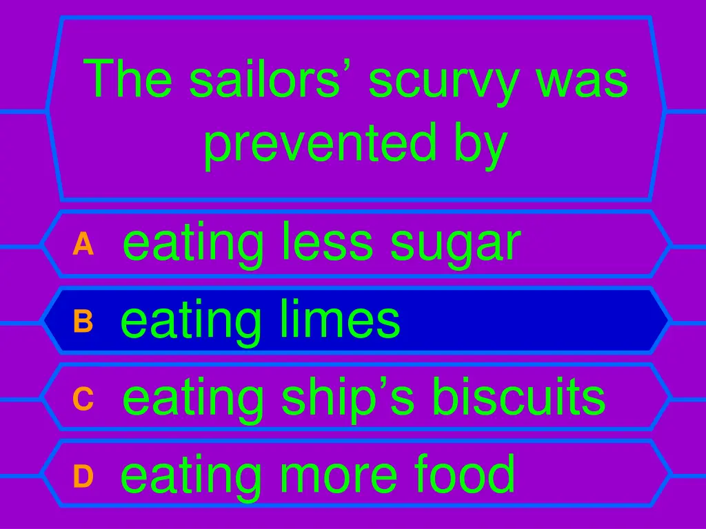 the sailors scurvy was prevented by 1