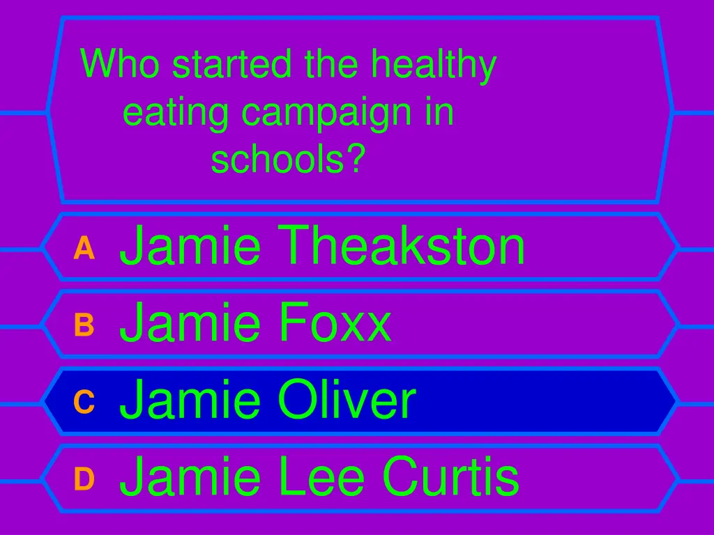 who started the healthy eating campaign in schools 1