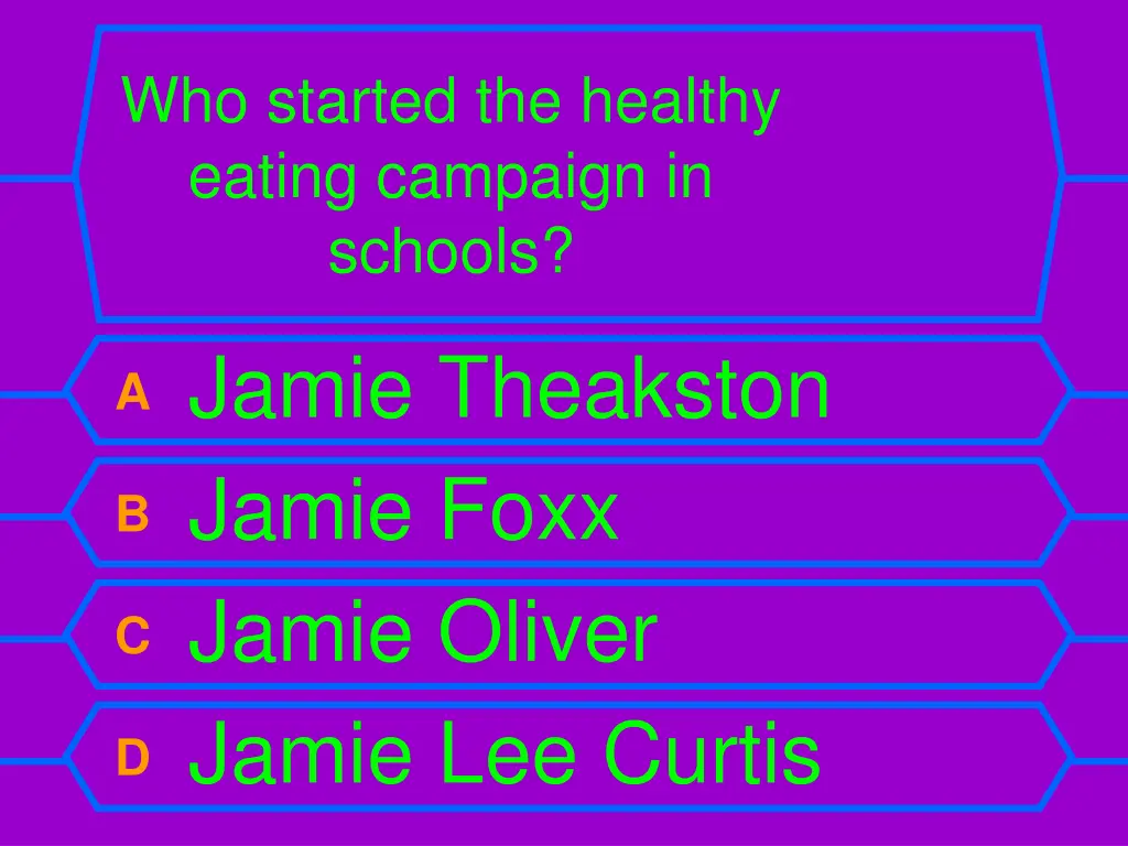 who started the healthy eating campaign in schools