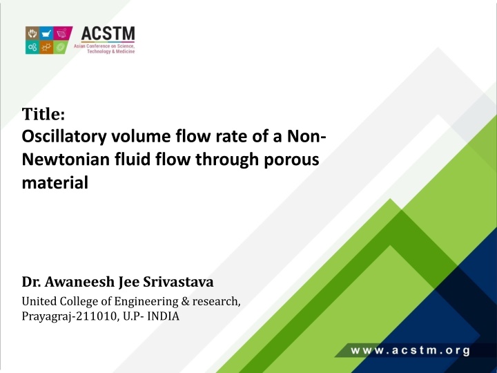 title oscillatory volume flow rate