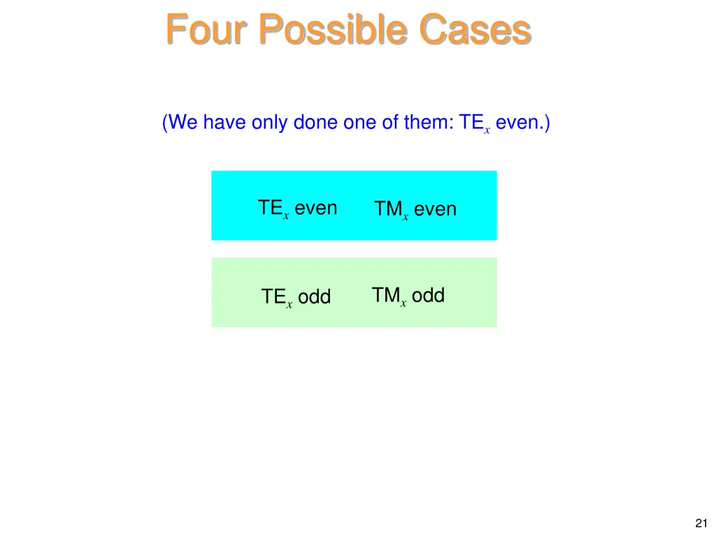 four possible cases