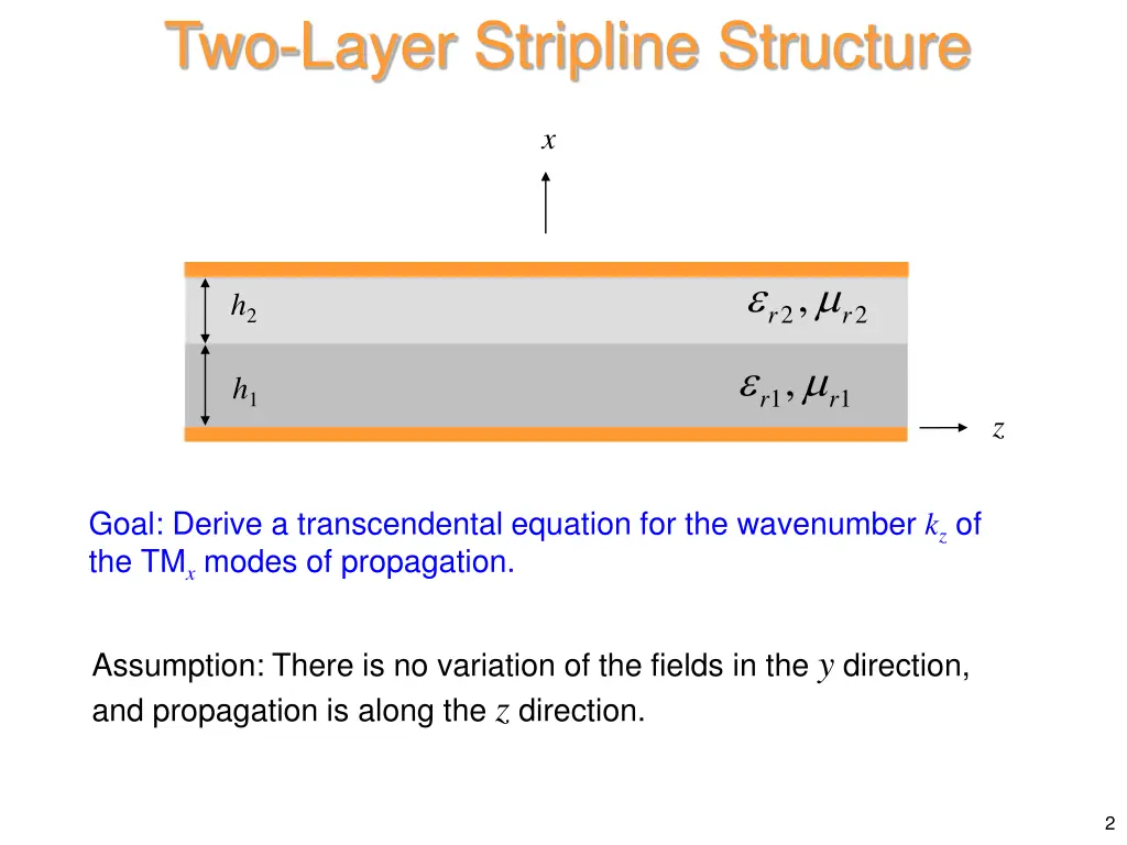 two layer stripline structure