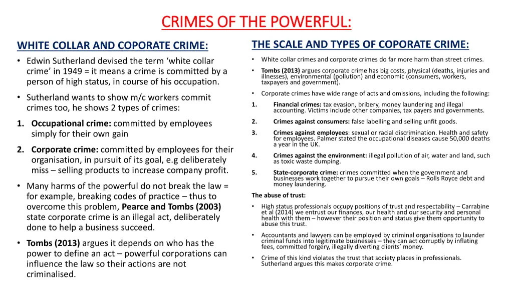 crimes of the powerful crimes of the powerful