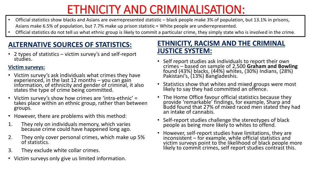 ethnicity and criminalisation ethnicity