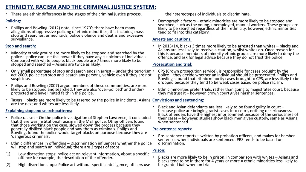 ethnicity racism and the criminal justice system
