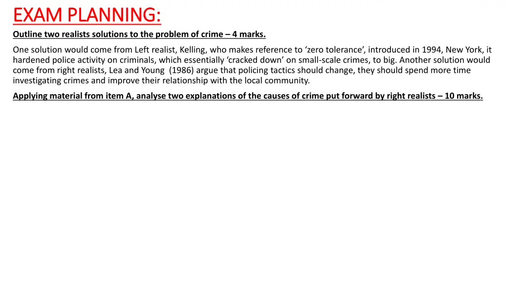 exam planning exam planning outline two realists