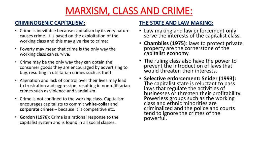 marxism class and crime marxism class and crime