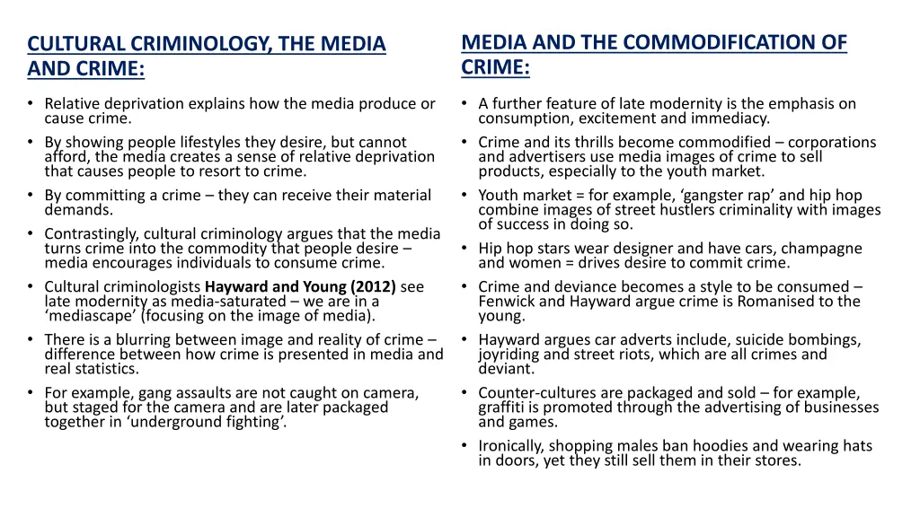 media and the commodification of crime