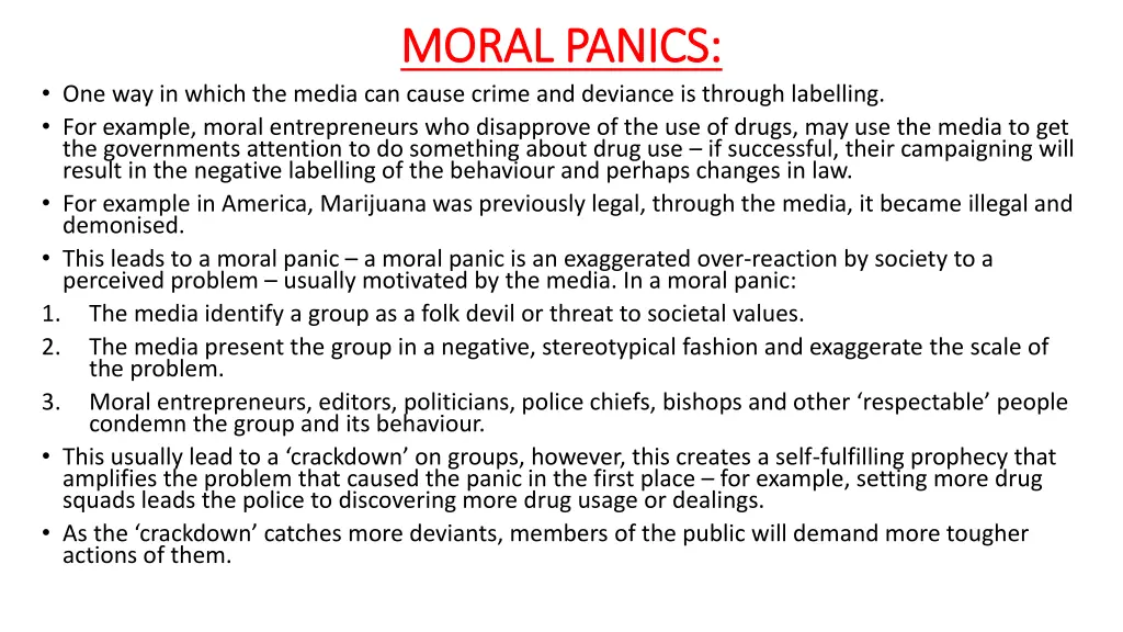 moral panics moral panics