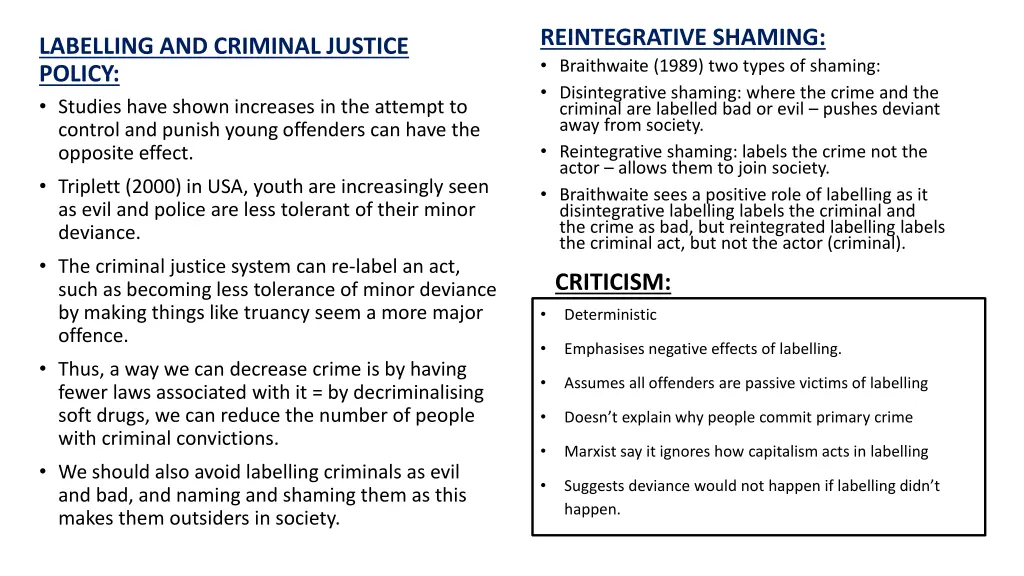 reintegrative shaming braithwaite 1989 two types