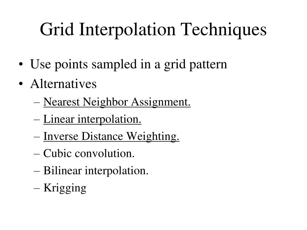 grid interpolation techniques
