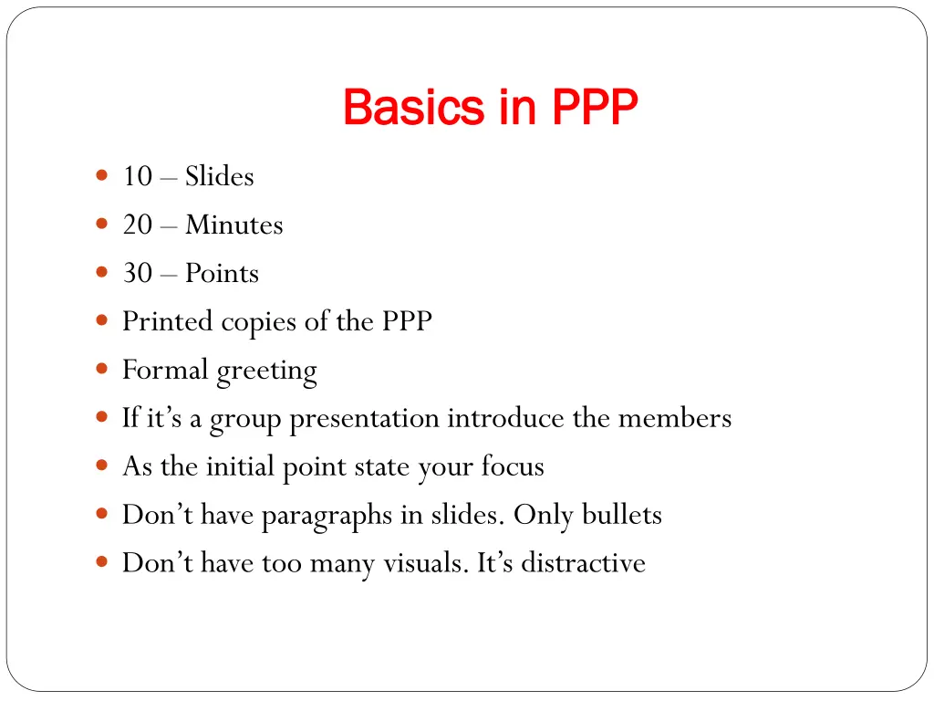 basics in ppp basics in ppp