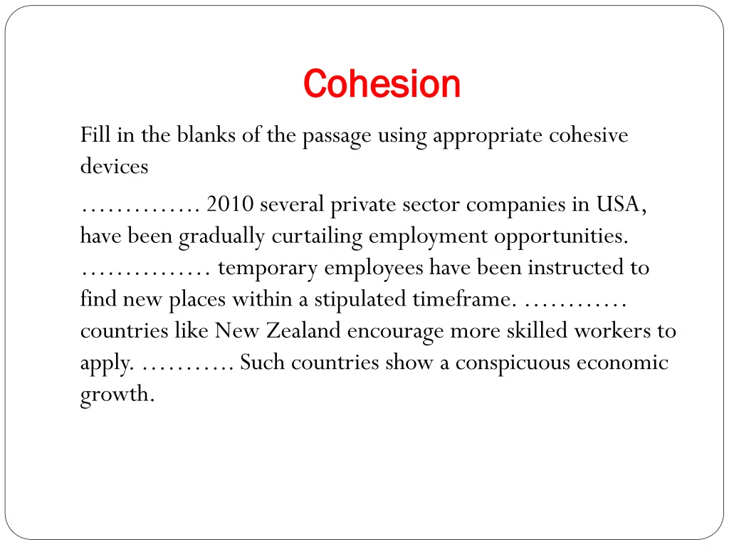 cohesion cohesion