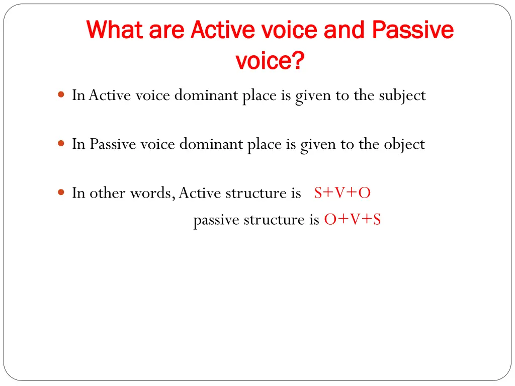 what are active voice and passive what are active