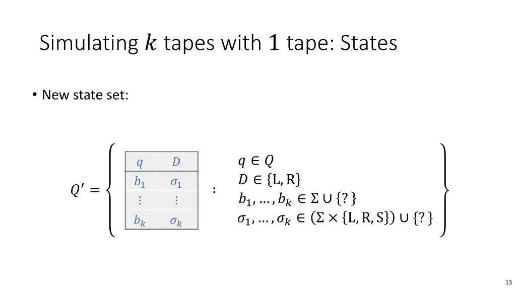 simulating tapes with 1 tape states