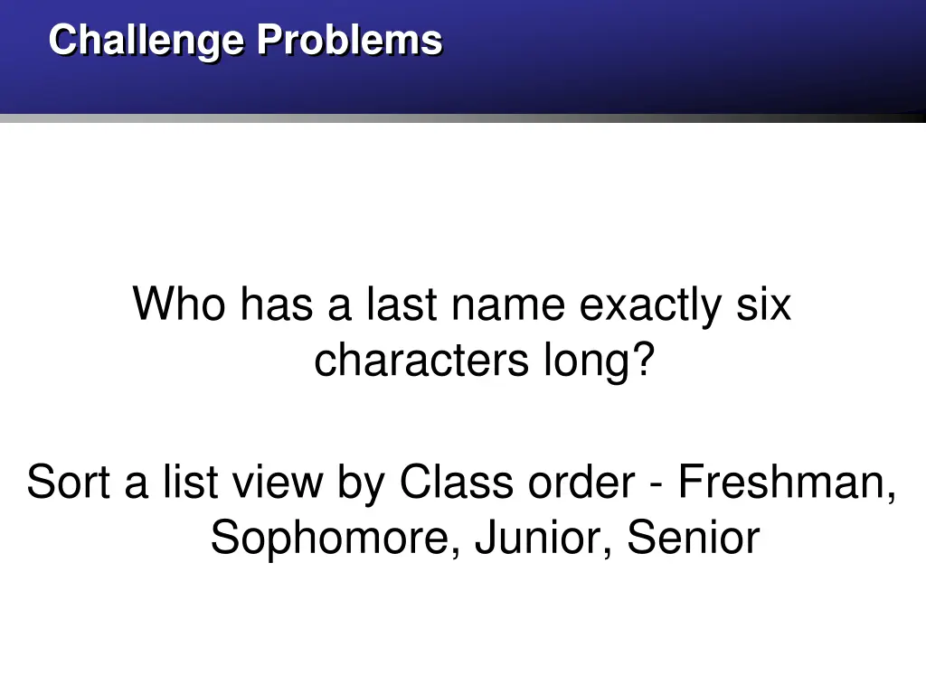 challenge problems