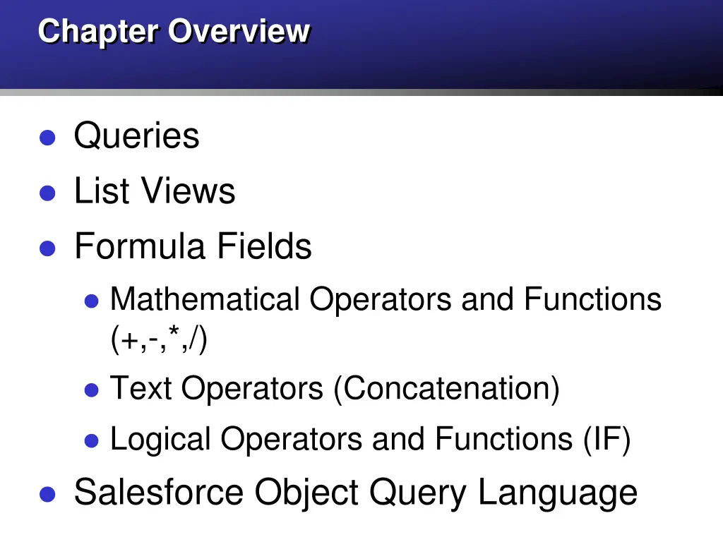 chapter overview