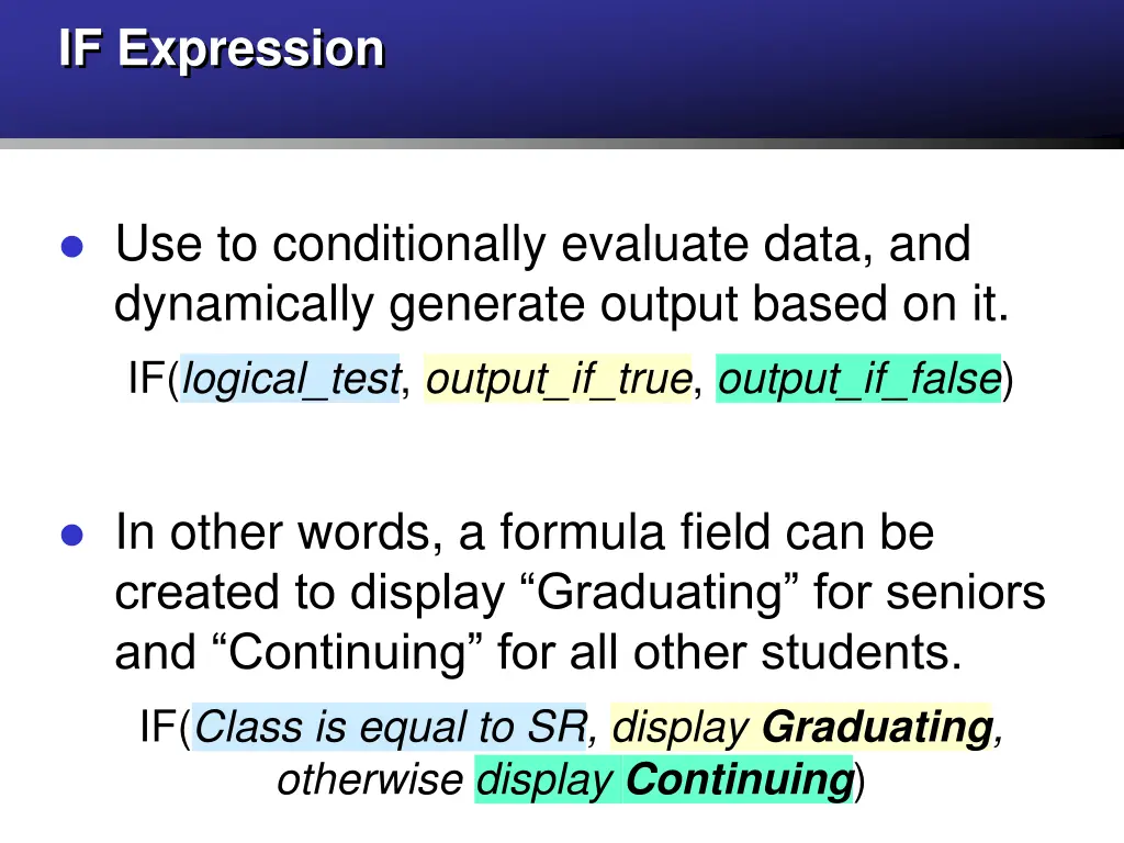 if expression